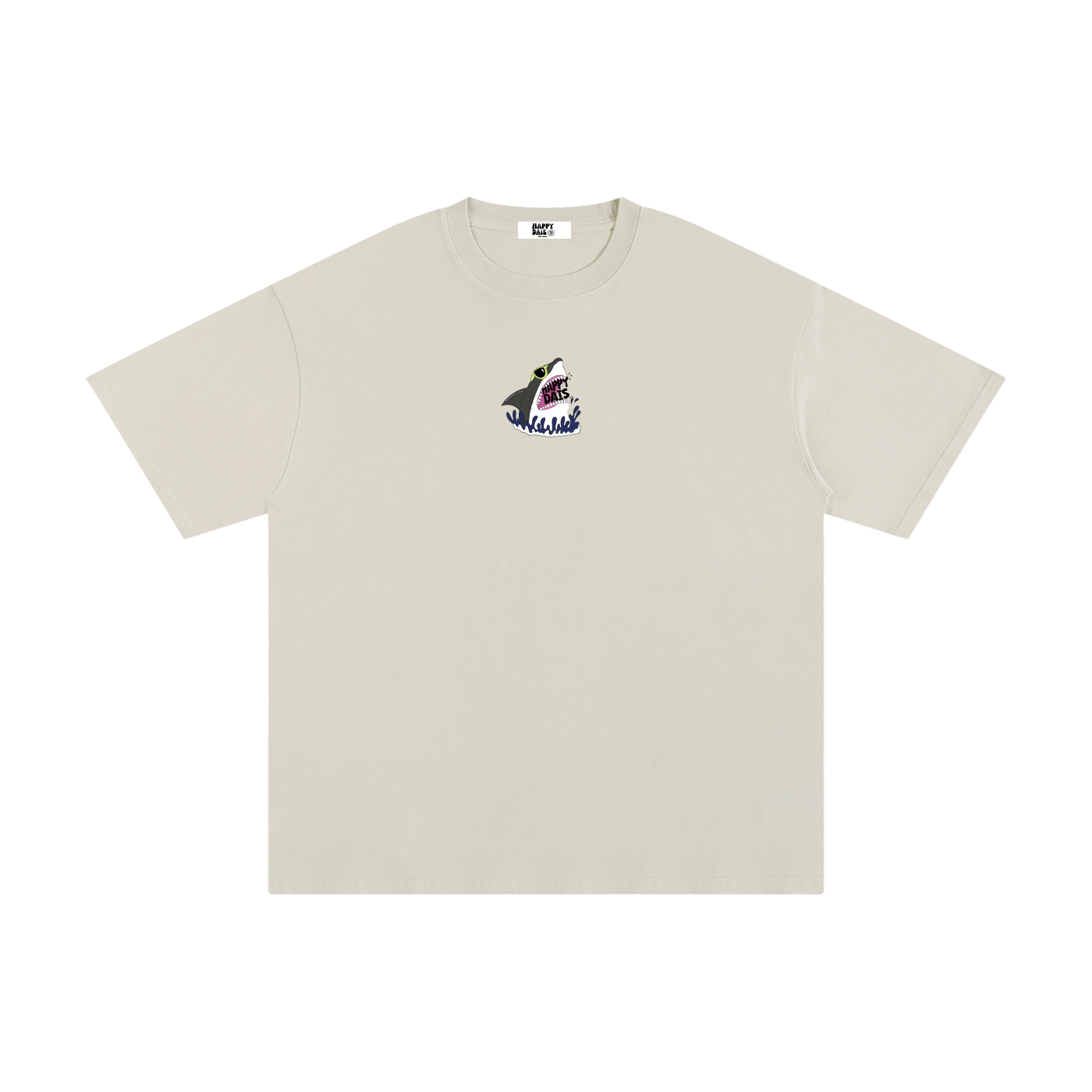 shark graphic surf t shirt dinner time tee happy dais