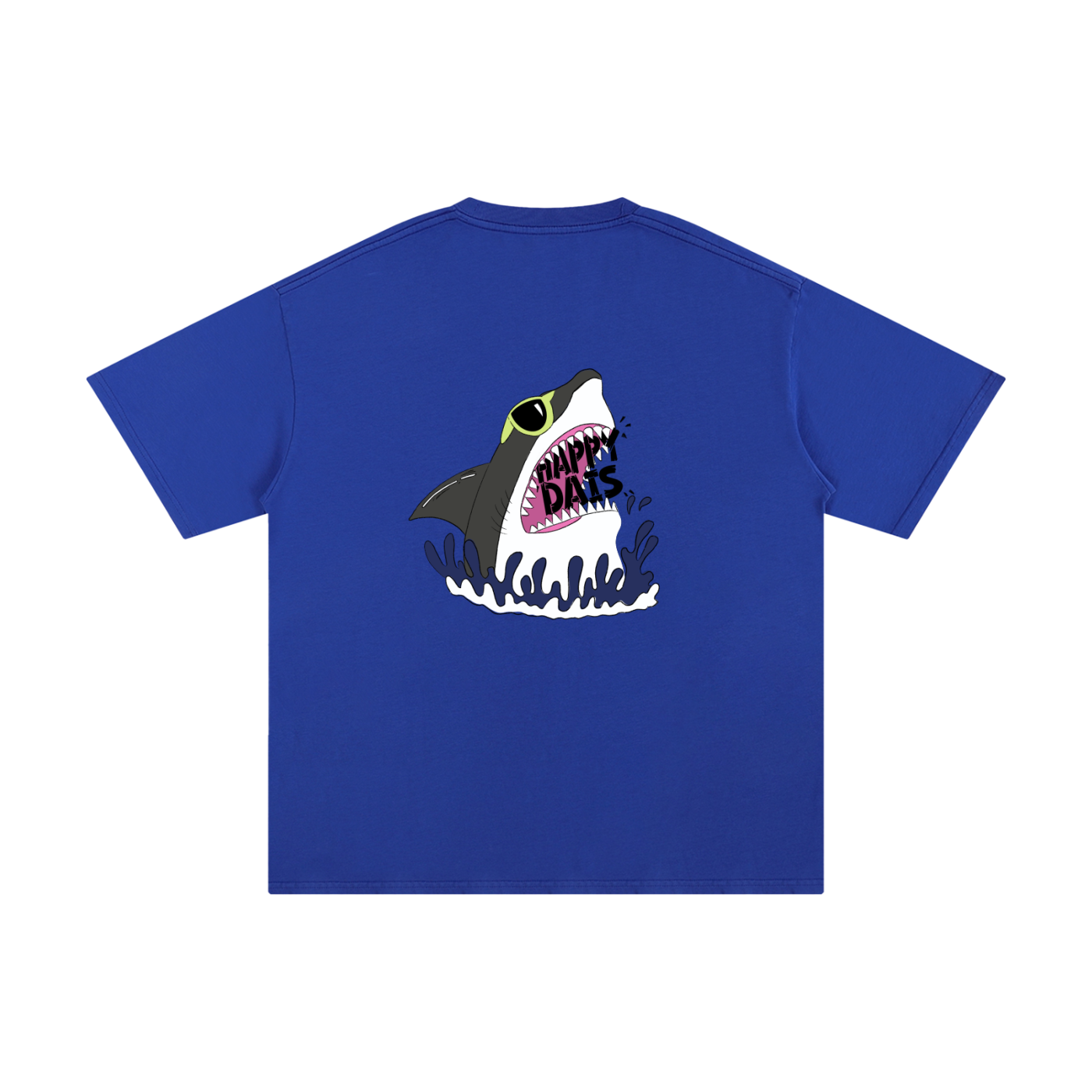 happy dais shark graphic oversized surf tee