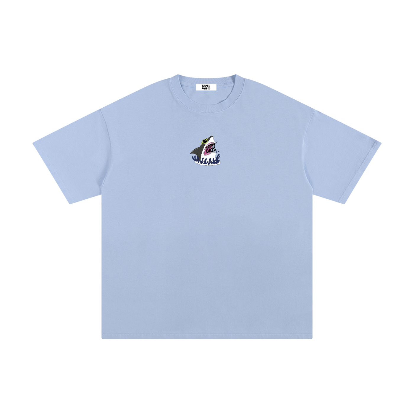 shark graphic surf t shirt dinner time tee happy dais
