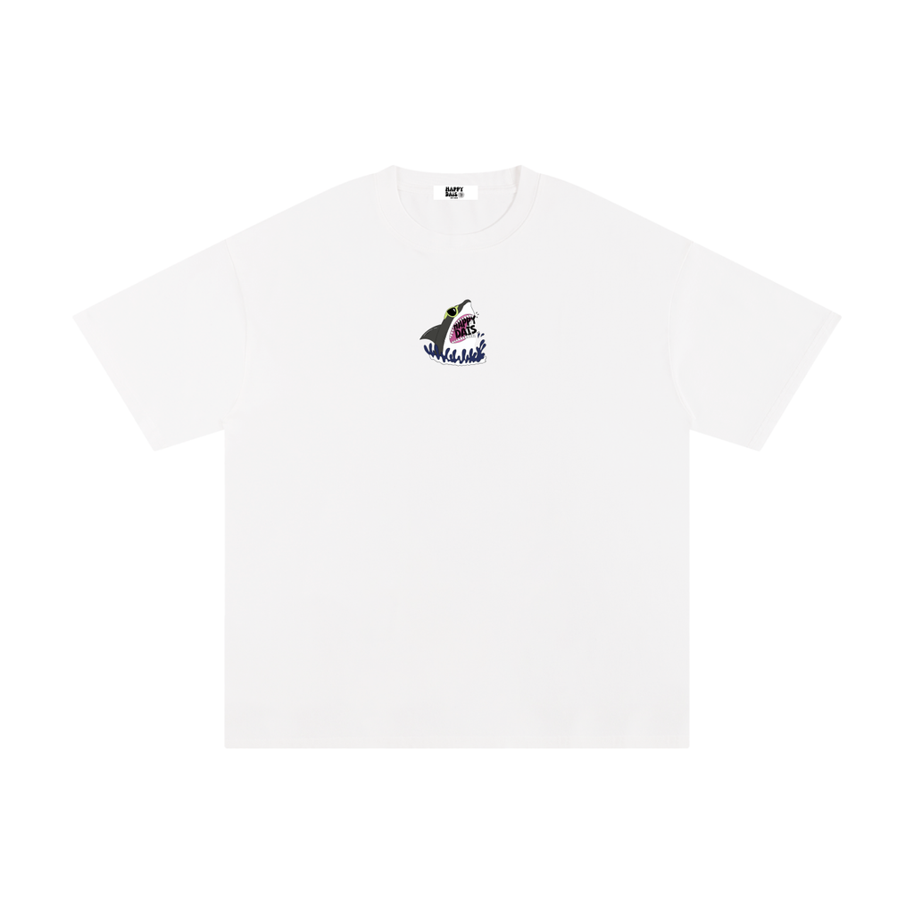 shark graphic surf t shirt dinner time tee happy dais