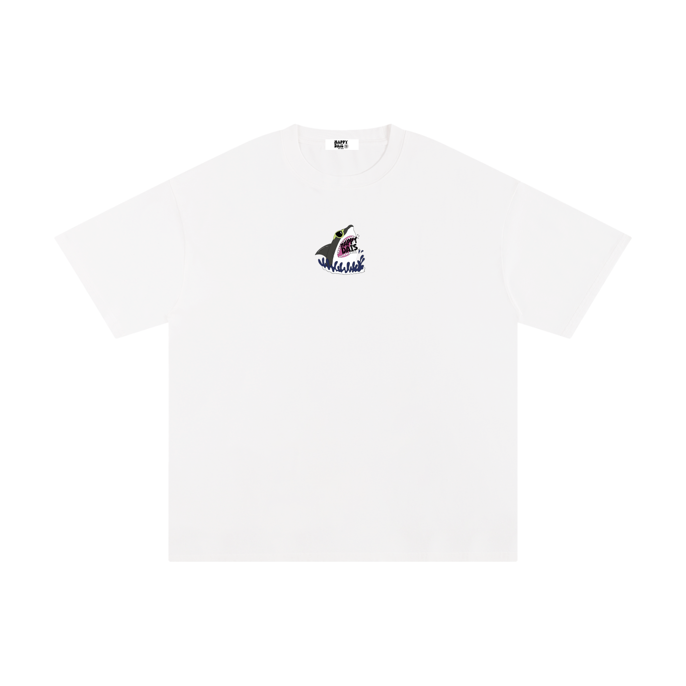 shark graphic surf t shirt dinner time tee happy dais