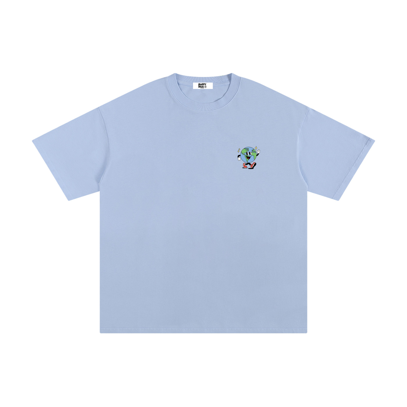 oversized floating rock graphic t shirt happy dais