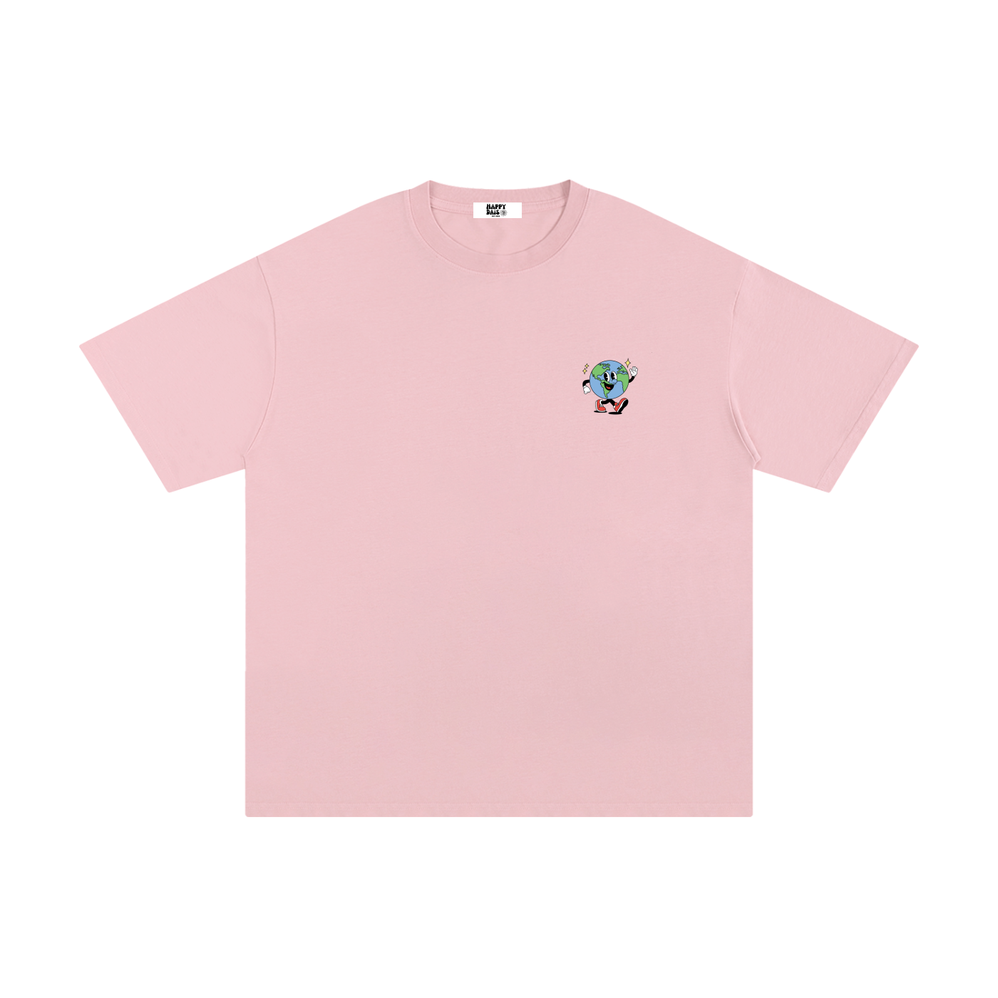 oversized floating rock graphic t shirt happy dais