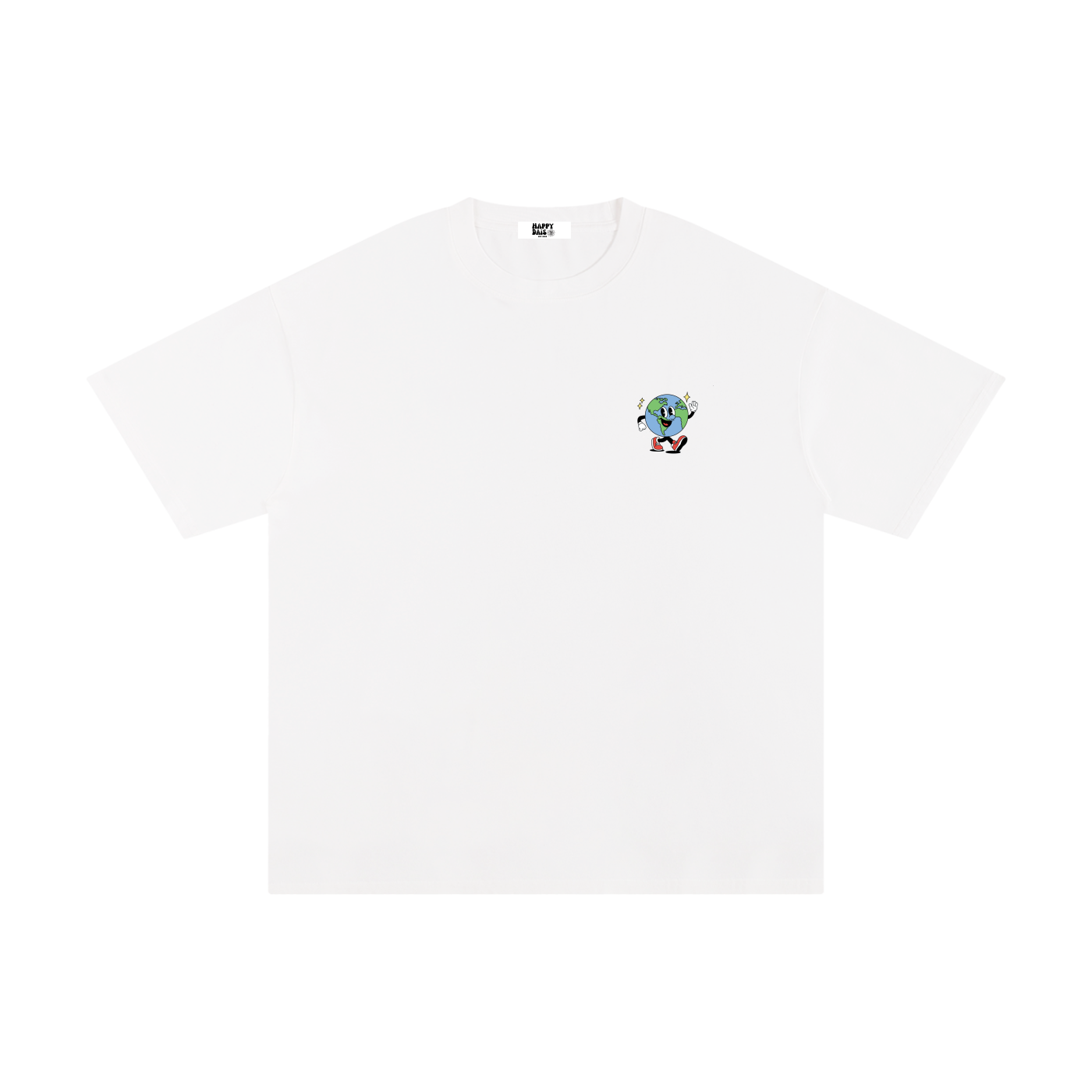 oversized floating rock graphic t shirt happy dais