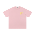 pink oversized graphic t shirt happy dais logo design