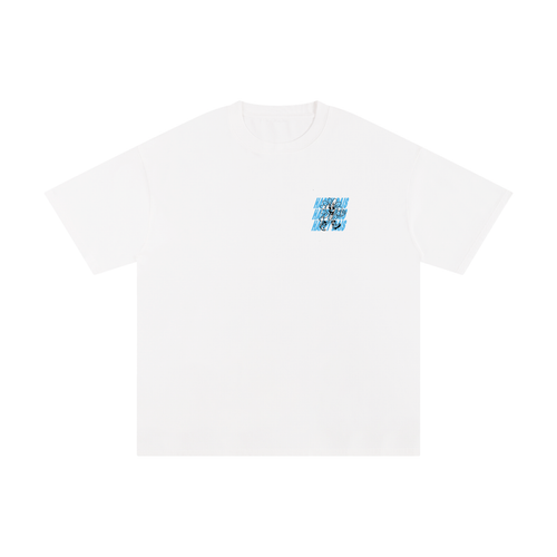 white happy dais graphic oversized t shirt front