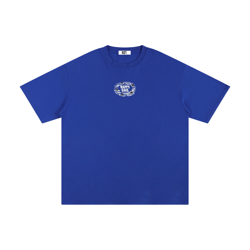 blue surf graphic t shirt shark ocean design happy dais