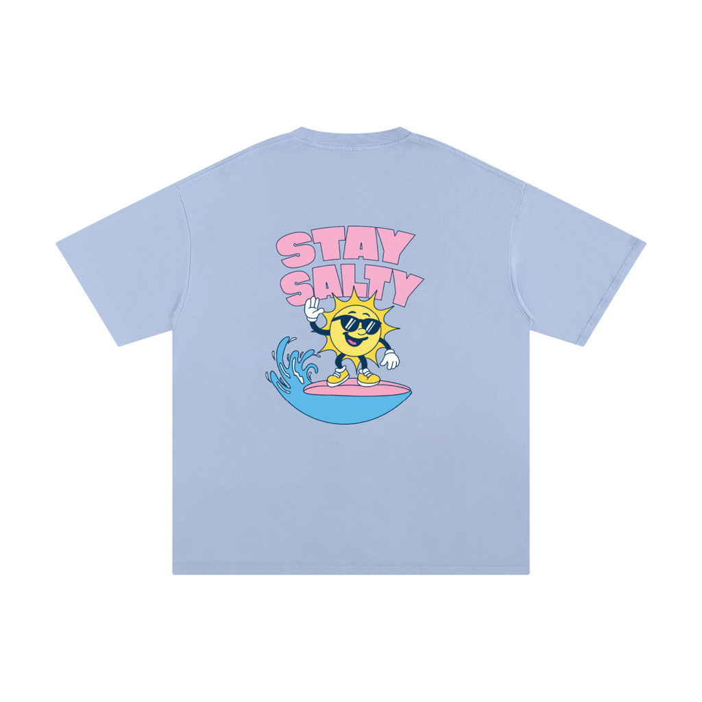 stay salty surf graphic oversized t shirt front