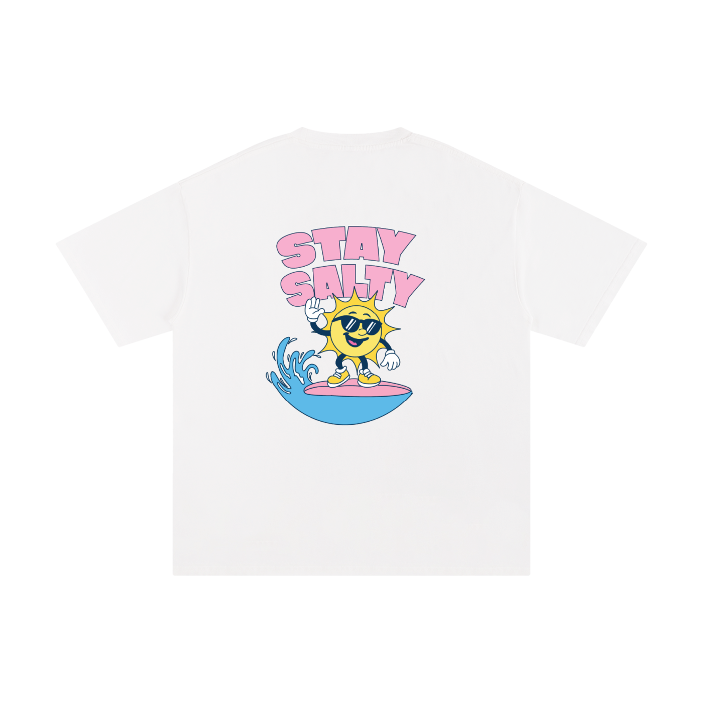 stay salty surf graphic oversized t shirt back
