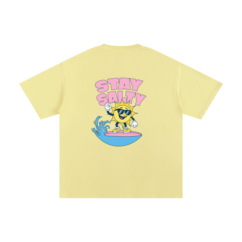 stay salty surf graphic oversized t shirt front