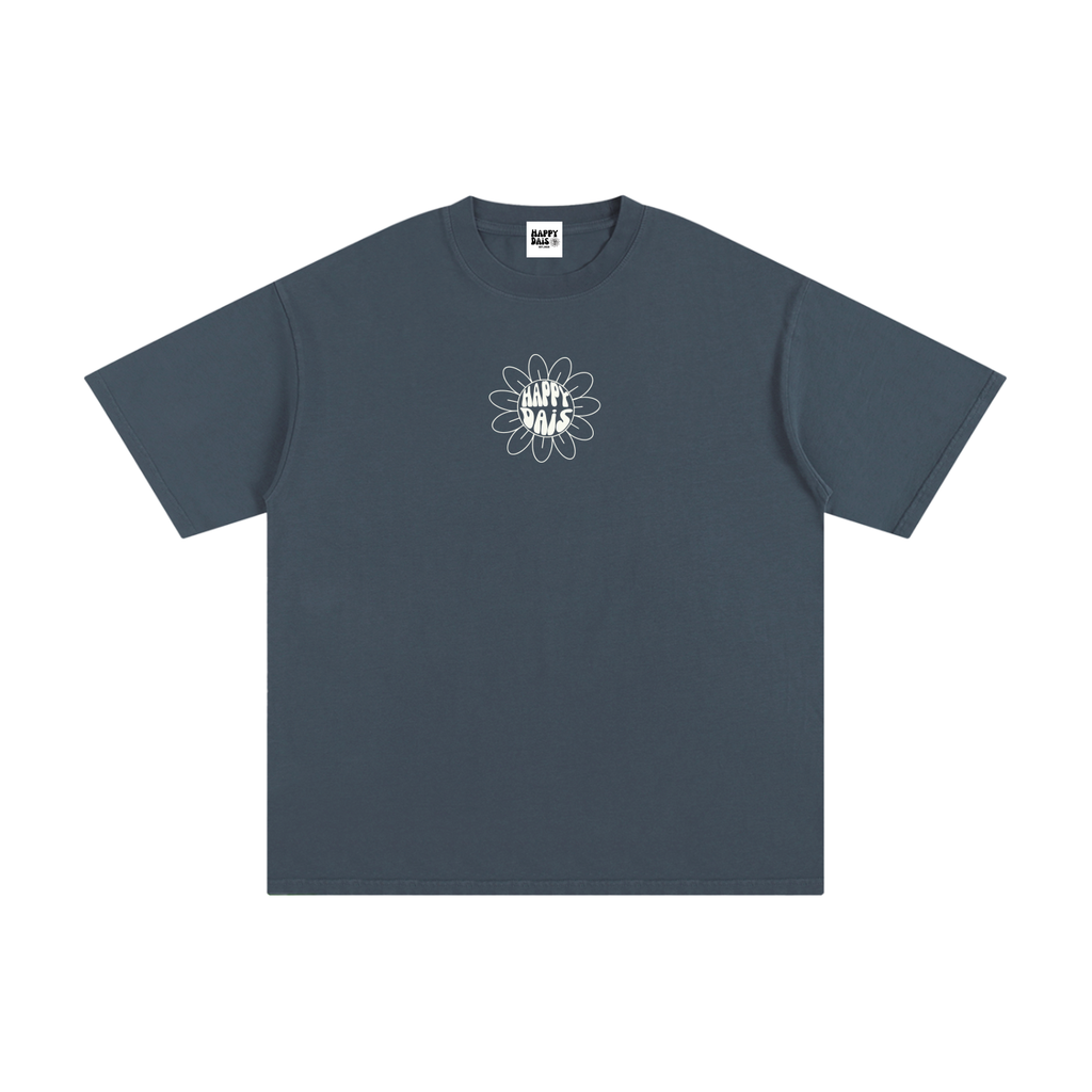oversized t shirt with happy dais flower graphic
