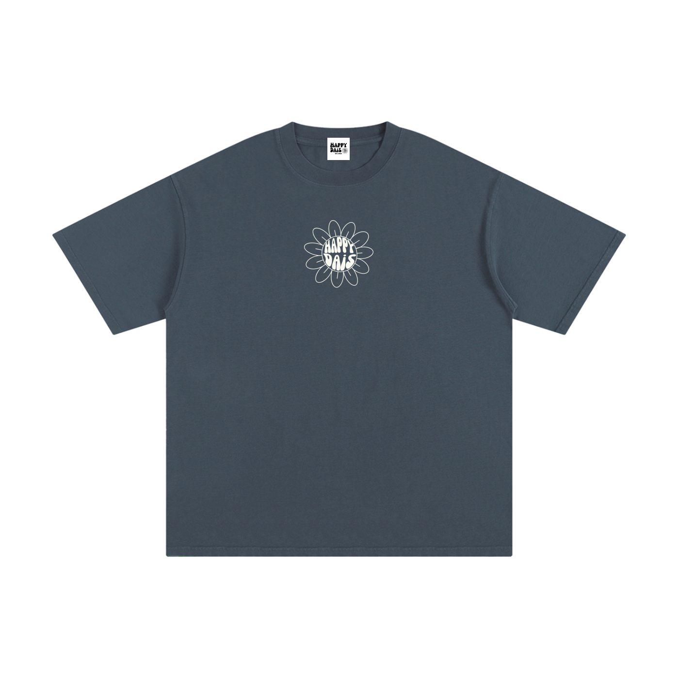 oversized t shirt with happy dais flower graphic