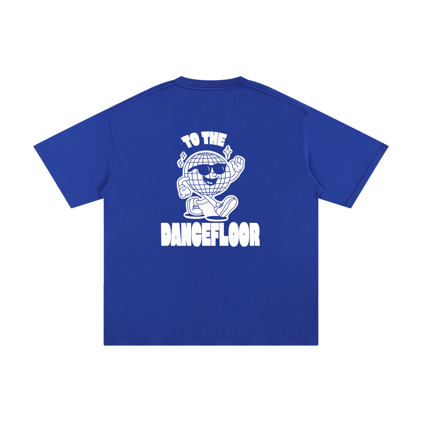 disco ball dancing graphic on oversized t shirt