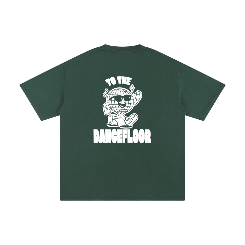 disco ball dancing graphic on oversized t shirt