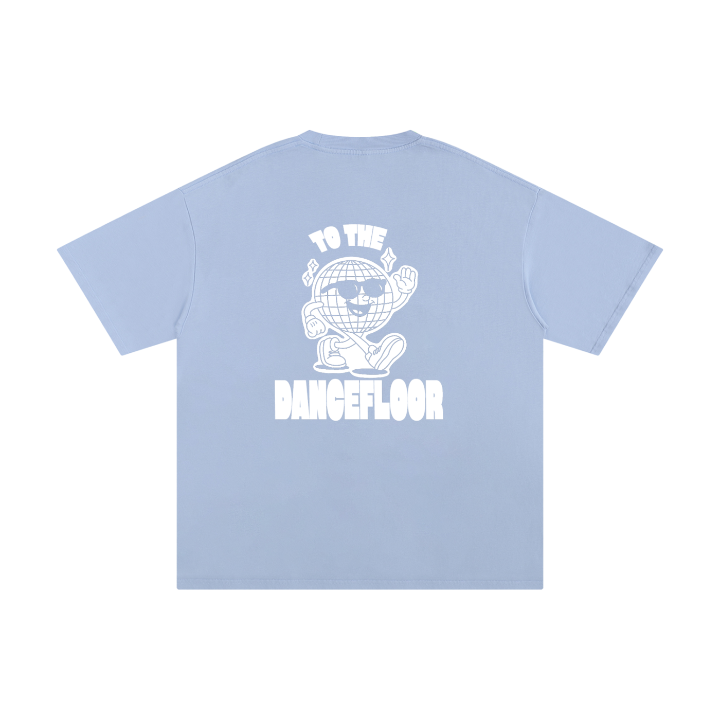 disco ball dancing graphic on oversized t shirt