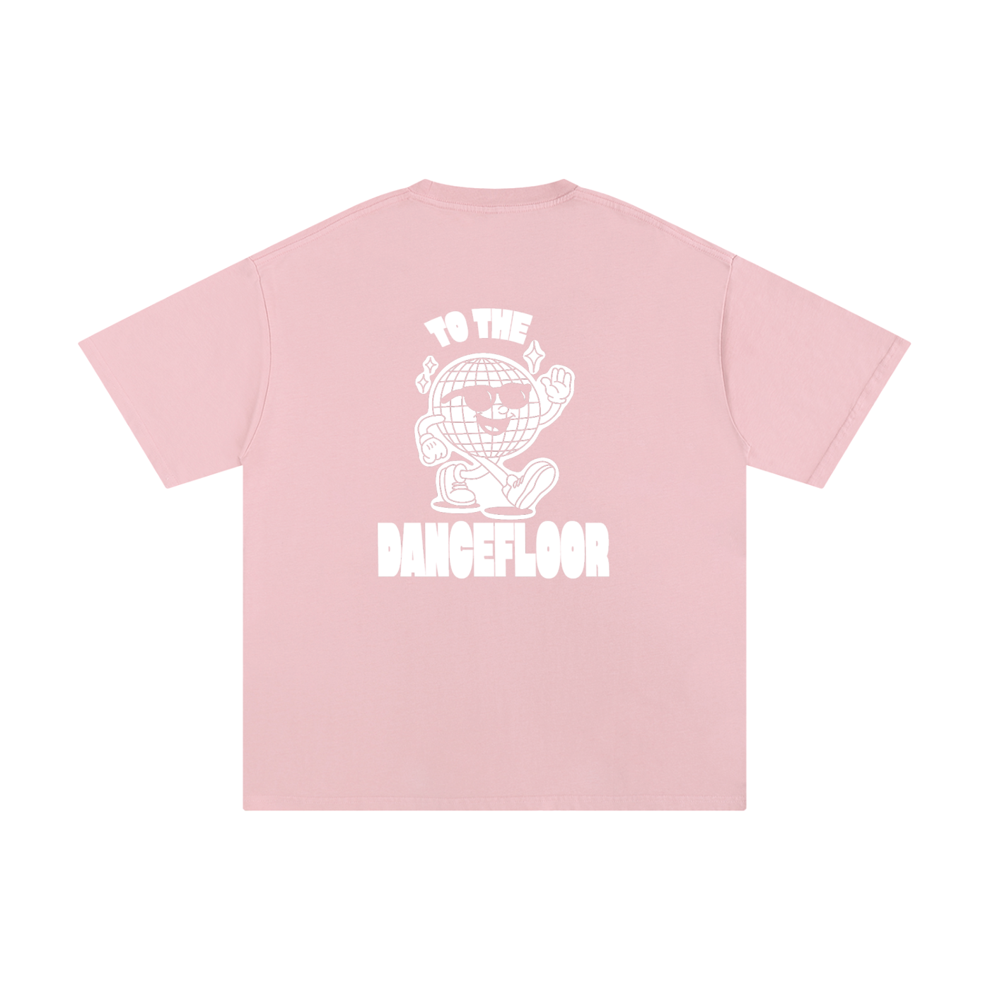 disco ball dancing graphic on oversized t shirt